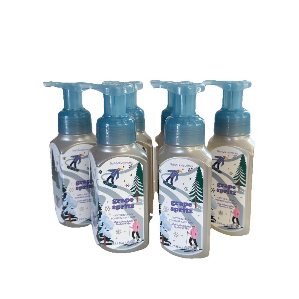 5 X Bath & Body Works Grape Spritz Gentle & Clean Foaming Hand Soap 8.75 oz